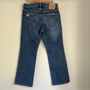 Abercrombie Fitch Bootcut Button Fly Distressed 100% Cotton Rigid Jeans Size 29